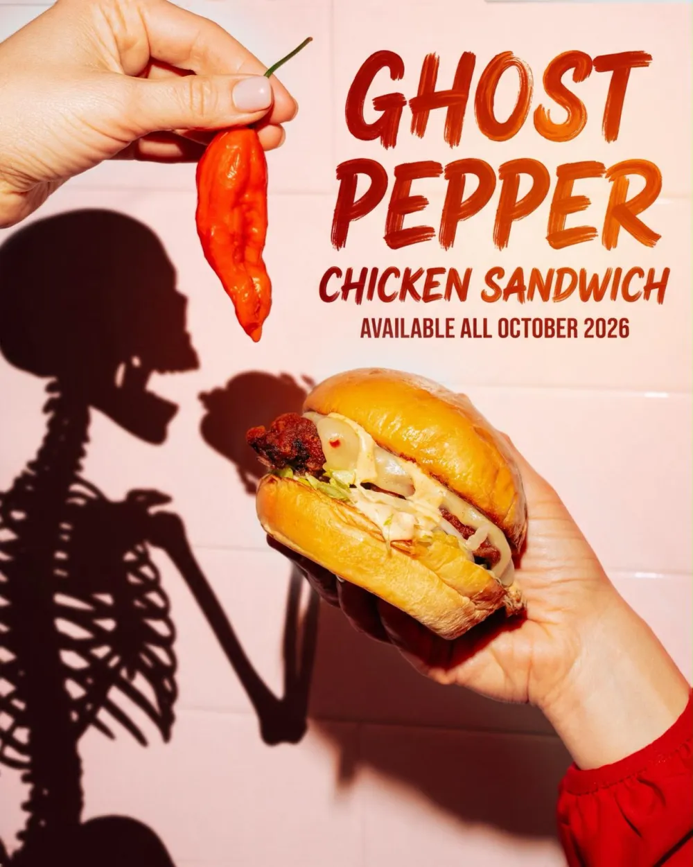 The Ghost Pepper Chicken Sandwich — crispy chicken, lettuce, onions and ghost pepper sauce